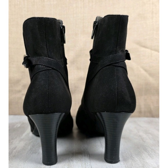 Amelia Grace Black Faux Suede Side Zip Ankle Bootie Boots Women's Size 8.5M Boho - Picture 7 of 10
